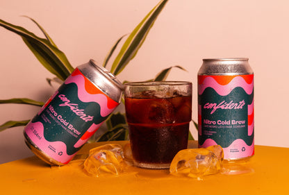 Cold brew en lata Confidente Café con sorbete reutilizable, café frío para el verano en Buenos Aires